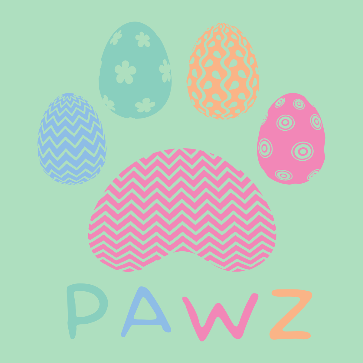 Pastel Pawz - Mint (Adult Short Sleeve T-Shirt)