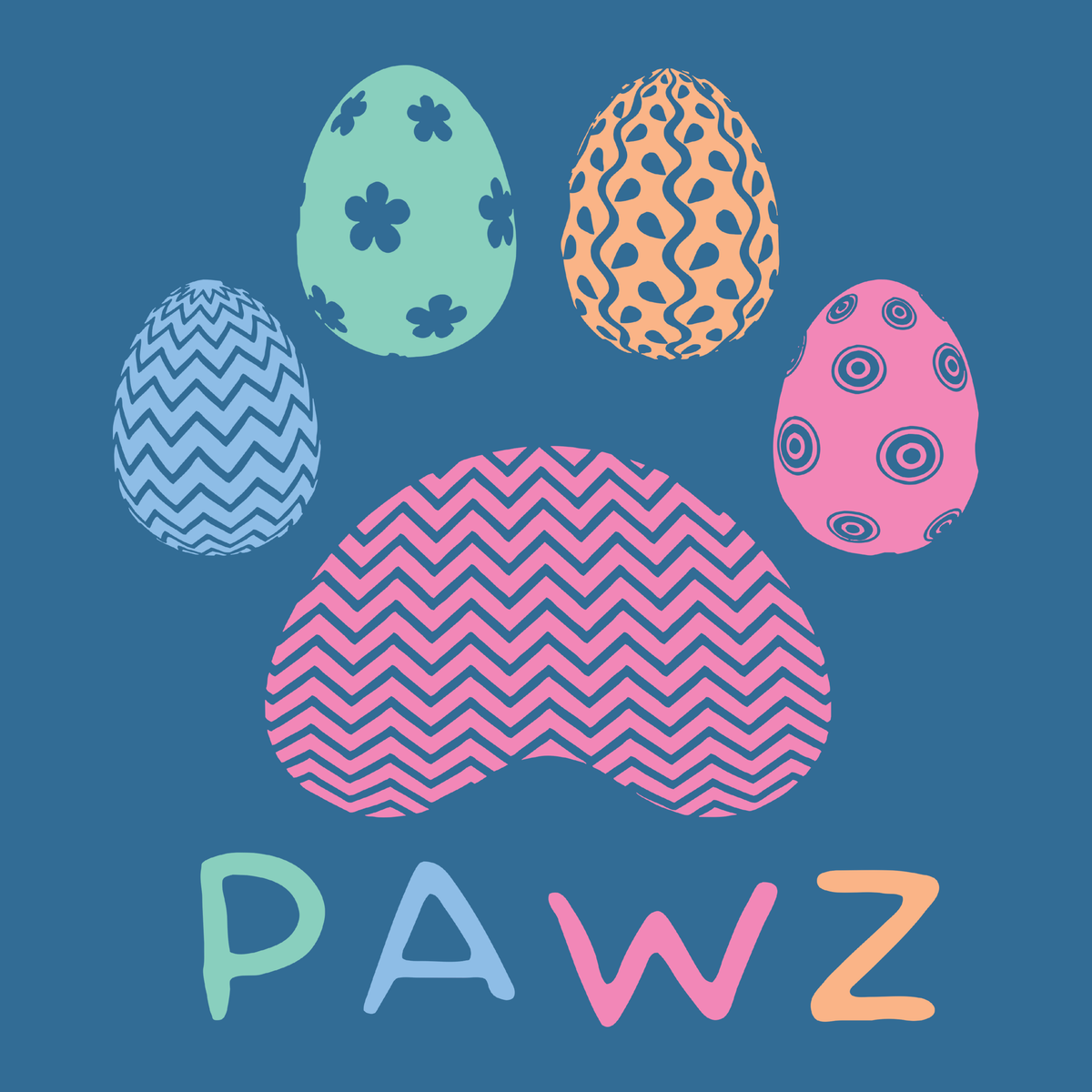 Pastel Pawz - Sapphire (Adult Short Sleeve T-Shirt)