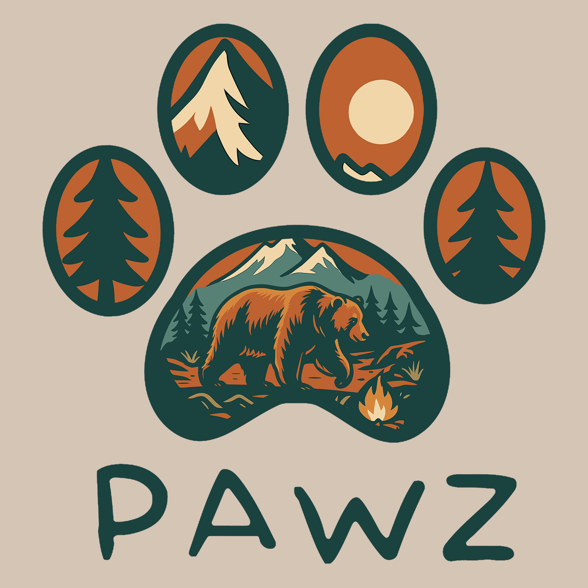 Bear Tracks (Adult Short Sleeve T-Shirt)