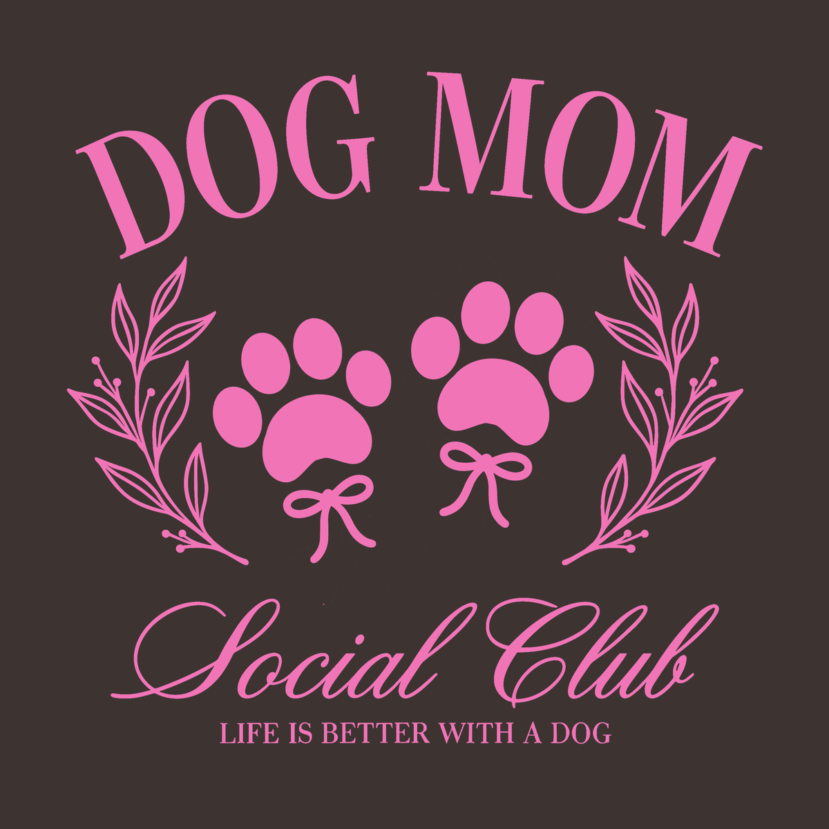 Dog Mom Social Club (Front Print) (Adult Short Sleeve T-Shirt)