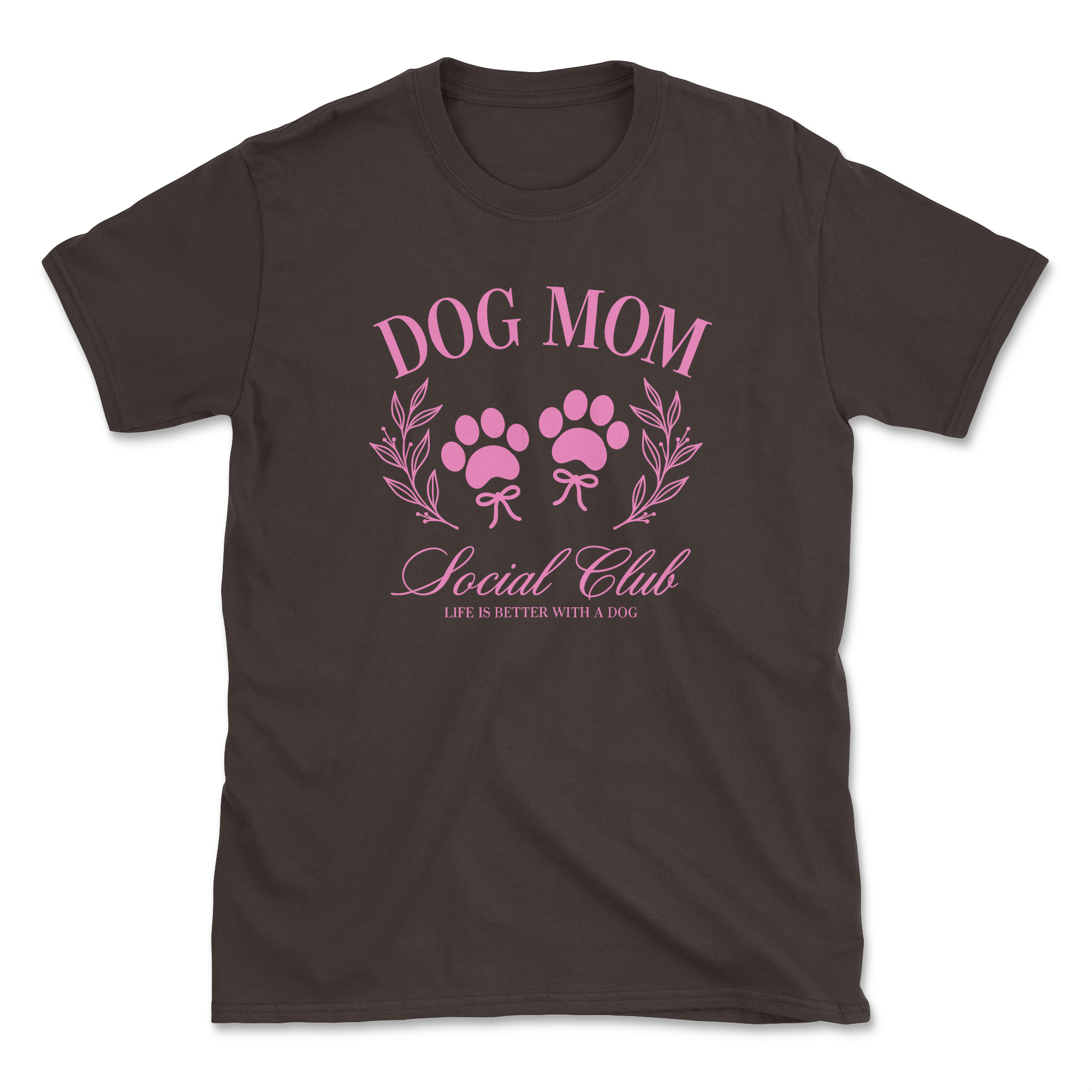 Dog Mom Social Club (Front Print) (Adult Short Sleeve T-Shirt)